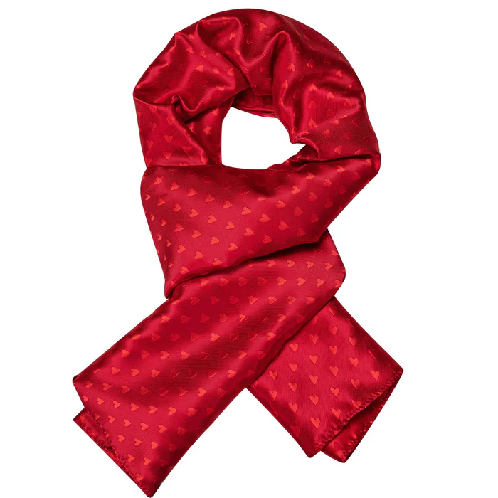 Ties2you Mens Scarf Classic Red Novelty Heart Silk Scarf