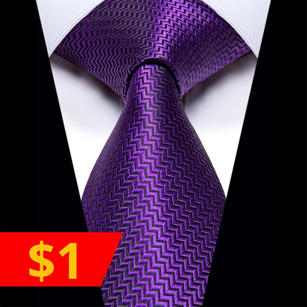 Ties2you Purple Irregular Striped Silk Necktie Single Tie